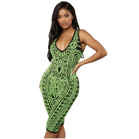 Fashion Nova Bright As The Night Short Romper - Black/Neon Size XL - Picture 1 of 6